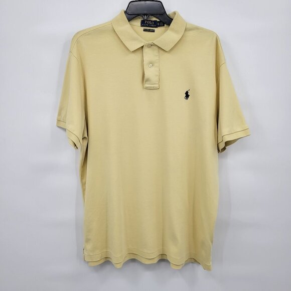 Polo Ralph Lauren Men Yellow Slim Fit Collared Short Sleeve Polo Shirt Size XL - Picture 1 of 9